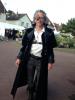 Long manteau mdival gothique noir en velours Punk Rave