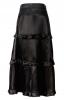 STEAMPUNK STORY Longue jupe noire steampunk en satin avec engrenages et chanes