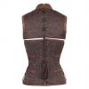 STEAMPUNK STORY Brown corset floral pattern with synthetic leather and bolero Steampunk 130