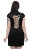 STEAMPUNK STORY Q-179BK Sleeveless black velvet dress with heart neckline gothic cheongsam Punk Rave