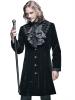 Manteau brod avec col relevable homme noir velours gothique vampire aristocrate