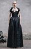 STEAMPUNK STORY SKT006 Long black velvet dress with lace and lacing-up, elegant gothic