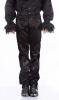 STEAMPUNK STORY P050093 BK-Velvet Pantalon noir avec motif floral sur le ct lgant gothique steampunk