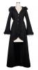 Black coat with hood, synthet...