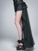 STEAMPUNK STORY PT027 Elegant black shorts with lace and veil tail, elegant gothic romantic