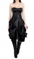 STEAMPUNK STORY Robe corset satin noir lgante jupe plisse et sacoche sur le ct gothique steampunk 288