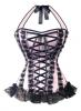 Pink and blacl lace corset ...