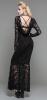 STEAMPUNK STORY SKT03201 Sur-robe noire longue en dentelle transparente dos nu, gothique aristocrate lgant sexy