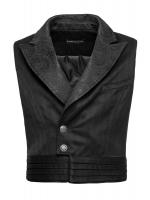 STEAMPUNK STORY Y-743BK-ST Black sleeveless man jacket, elegant gothic aristocrat vampire, Punk Rave