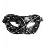 Grey color mask with clock mechanism and pipe pieces, masquerade opera steampunk