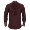 Brown man shirt with faux l...