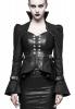 Top black vest with zipper and collar, gothic retro, Punk Rave