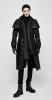 STEAMPUNK STORY Y-802BK Black faux leather man coat with rivets and baroque patterns, Punk Rave Y-802