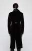 STEAMPUNK STORY Y-814BK Long manteau noir en velours pour homme avec boutons et motifs baroques, Punk Rave