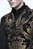 STEAMPUNK STORY WT01301 Veste homme sans manches noire avec motifs baroques dors brods, chic aristocrate