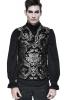 Sleeveless men`s jacket, black with silver embroidered baroque pattern, chic aristocrat