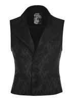 STEAMPUNK STORY Y-851BK WY-851MJM-BK Black Sleeveless Vest with Baroque Patterns, Romantic Gothic, Punk Rave
