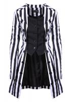 STEAMPUNK STORY Black and white striped trendy jacket, Gothic nugoth pirate