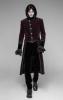 STEAMPUNK STORY Y-942RD WY-942LCM-RD Veste homme en velours rouge, col et bordures brodes, gothique aristocrate militaire