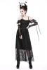 STEAMPUNK STORY DW186 Long lace dress with lace-up and bare shoulders, romantic gothic, Darkinlove