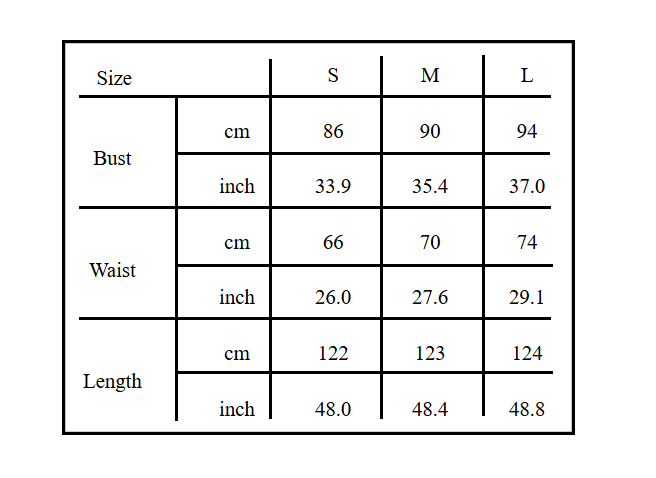 Size Chart - VETROB329