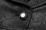 STEAMPUNK STORY Y-957BK WY-957XCF-BK Longue veste noire, effet cuir avec laage au dos, gothique aristocrate, Punk Rave