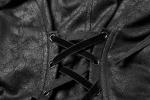STEAMPUNK STORY Y-957BK WY-957XCF-BK Longue veste noire, effet cuir avec laage au dos, gothique aristocrate, Punk Rave