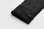 STEAMPUNK STORY Y-1067BK WY-1067CCM-BK Black baroque patterns men shirt black pearls buttons, elegant Gothic, Punk Rave