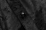 STEAMPUNK STORY Y-1067BK WY-1067CCM-BK Black baroque patterns men shirt black pearls buttons, elegant Gothic, Punk Rave