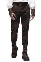 STEAMPUNK STORY K-416CO WK-416XCM Pantalon jeans marron et noir, laage au dos, lgant steampunk, Punk Rave