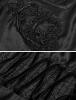 STEAMPUNK STORY Q-447BK WQ-447LQF-BK Black satin long dress with embroidery and train, elegant aristocrat, Punk Rave