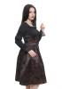 STEAMPUNK STORY Robe marron et noire, motifs baroques, laage et manches bouffantes, steampunk gothique