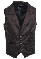 STEAMPUNK STORY Brown satin sleeveless jacket, baroque patterns, steampunk aristocrat