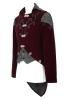 STEAMPUNK STORY CT14002 Veste en velours rouge avec broderies lgantes et motif noir vintage gothique aristocrate