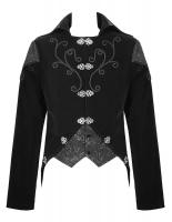 STEAMPUNK STORY CT14001 Veste en velours noir avec broderies lgantes et motif noir vintage gothique aristocrate