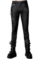 STEAMPUNK STORY DECIMATION JEANS Decimation Black Jeans with Detachable Pocket KILLSTAR, goth rock metal