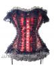 Red overbust corset with bl...