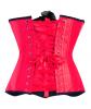 STEAMPUNK STORY Serre taille corset satin rouge haute couture avec broderie et fleur