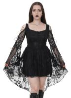 STEAMPUNK STORY DW053BK Bare shoulders and sleeves black lace dress elegant gothic romantique