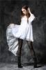 STEAMPUNK STORY DW053WH Bare shoulders and sleeves white lace dress elegant gothic romantique