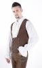 STEAMPUNK STORY Y010026 BROWN Brown jacquard vintage man pattern open front elegant steampunk
