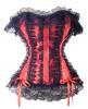 Red overbust corset with blac...