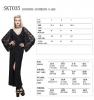 STEAMPUNK STORY SKT035 Long black dress with draped lace sleeves, gothic aristocratic patterns, evening cocktail Size Chart