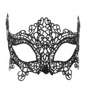 STEAMPUNK STORY Venetian rigid black lace arabesques embroidery Mask, elegant gothic, masked ball