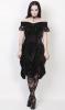 Black velvet dress with bar...