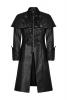 Black faux leather man coat with rivets and baroque patterns, Punk Rave Y-802
