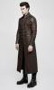 STEAMPUNK STORY Y-809CO Long brown faux leather coat for men with straps, elegant steampuk Punk Rave Y-809