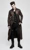 STEAMPUNK STORY Y-809CO Long brown faux leather coat for men with straps, elegant steampuk Punk Rave Y-809