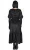 STEAMPUNK STORY Long medieval gothic dress in black velvet, embroidered borders and lacing