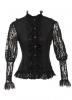 Black lace shirt with frill...